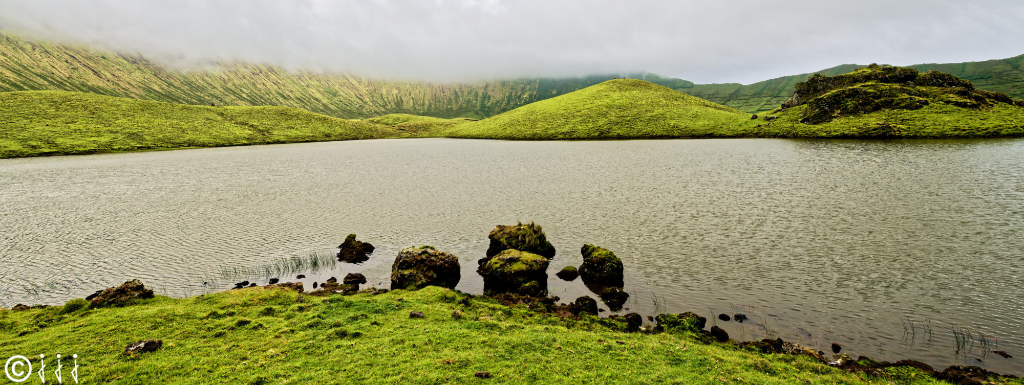 Paysage île de Corvo aux Açores.