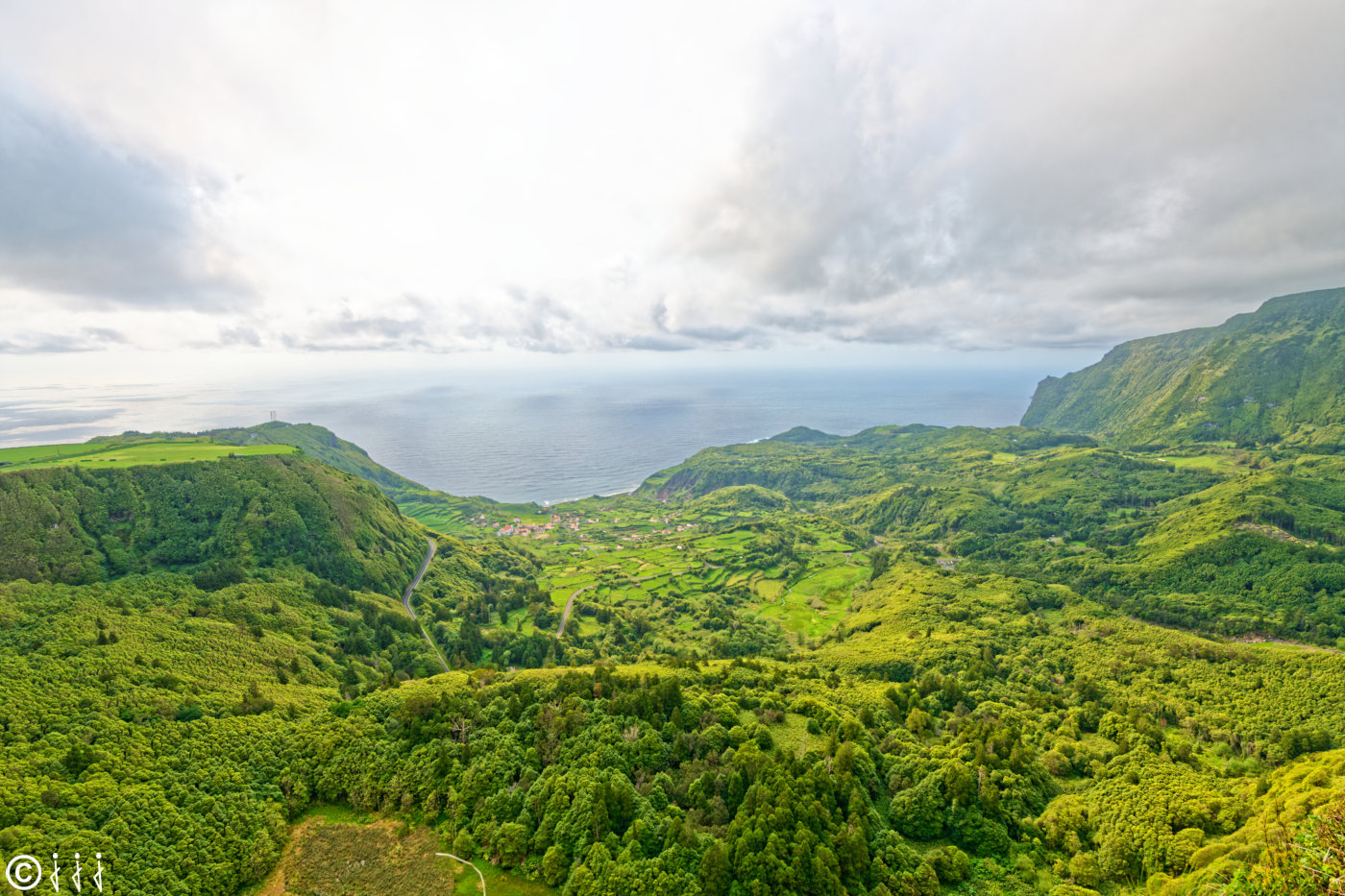 Paysage île de Flores aux Açores.