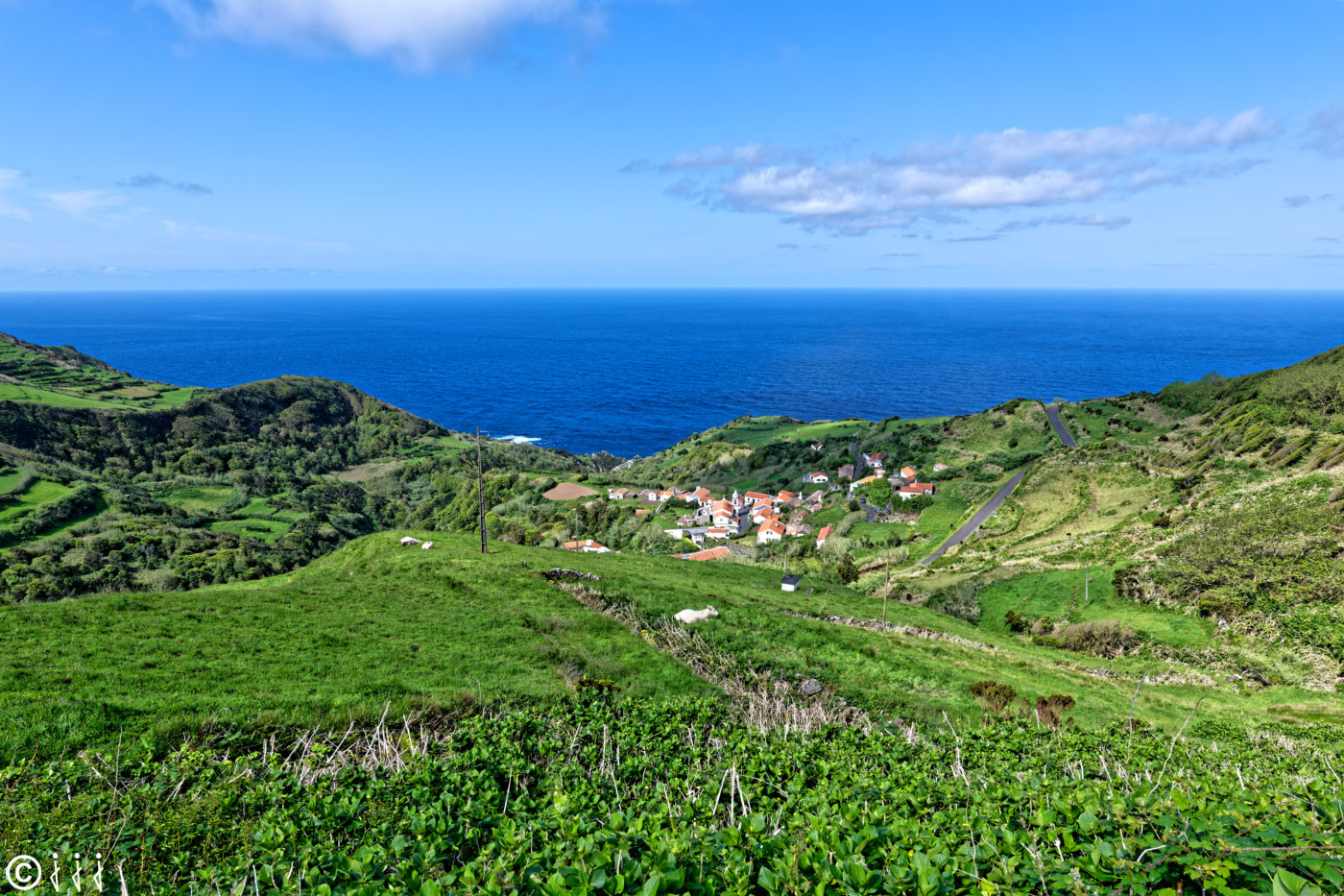 Paysage île de Flores aux Açores.