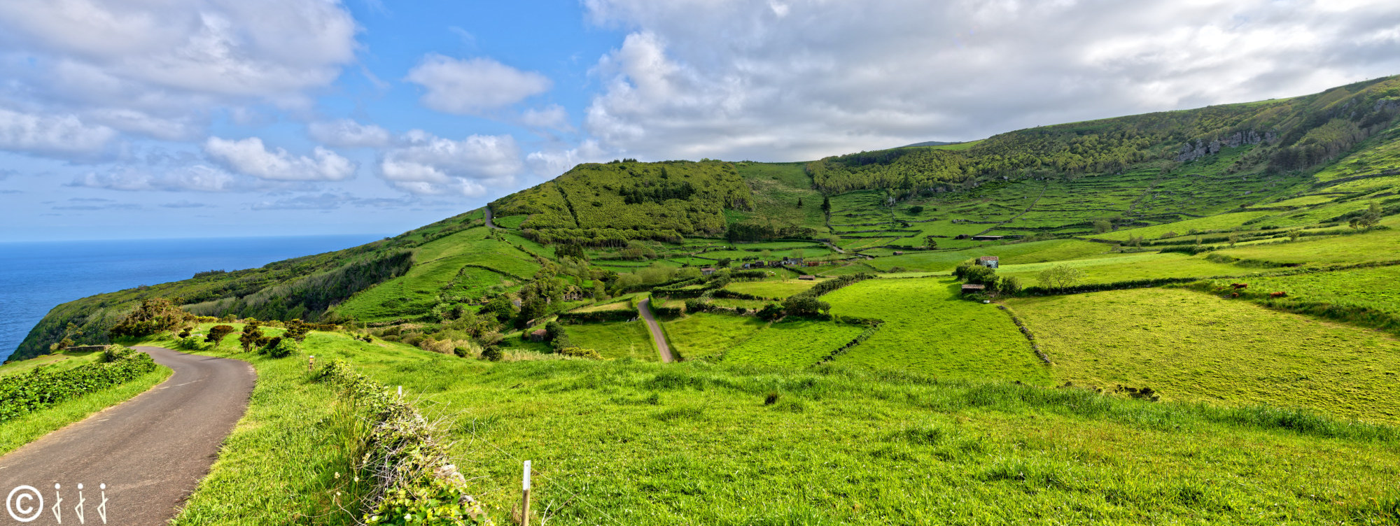 Paysage île de Flores aux Açores.
