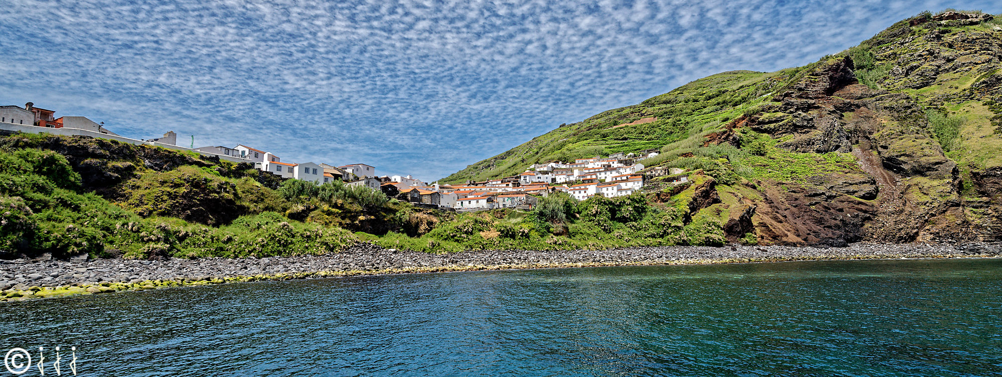 Paysage île de Corvo aux Açores.