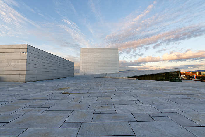 Le toit de l'opéra d'Oslo.