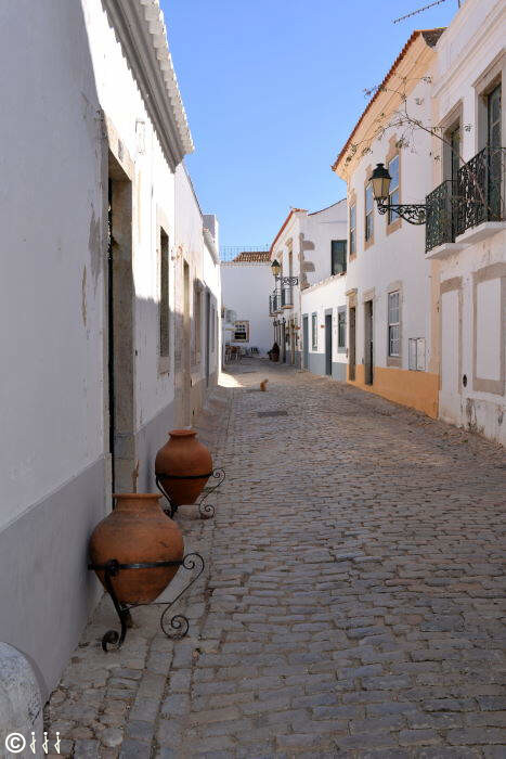 Ruelle pavée à Faro, portugal