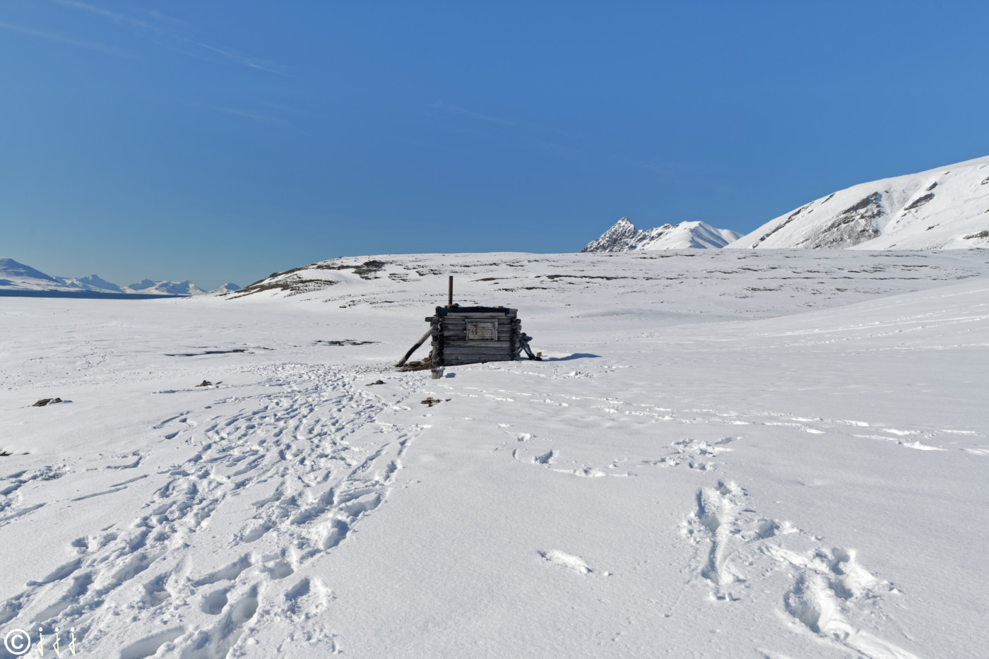 Cabane de trappeur au Spitzberg.